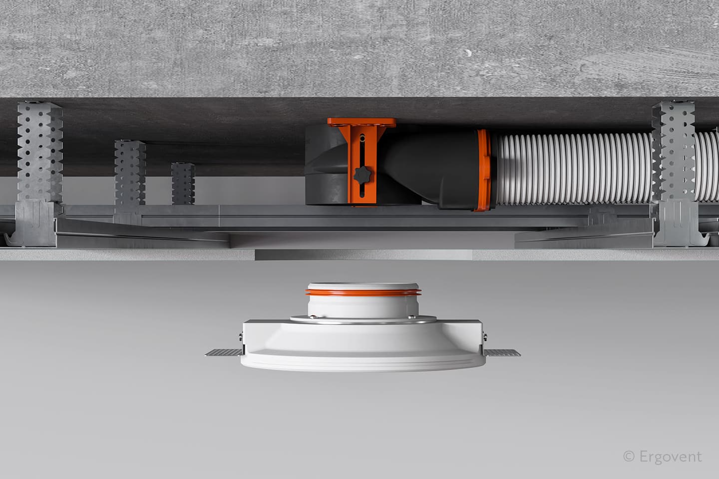 diffuseur ventilation demontable rond ergovent acces entretien nettoyage systeme