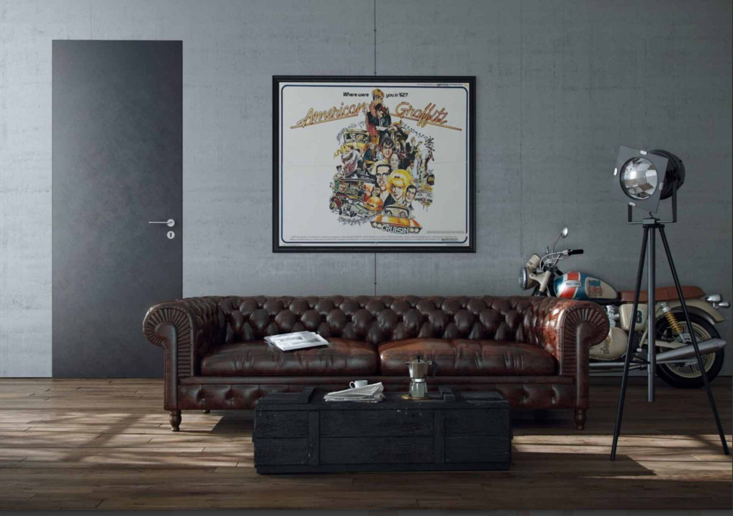 Bloc Porte invisible Huisserie aluminium (Porte à âme pleine hauteur 204 cm)