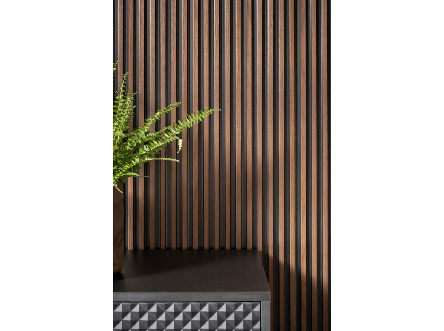 Panneau mural 3D Stretto L0104 - Chêne foncé - 270 x 12 x 1,2 cm