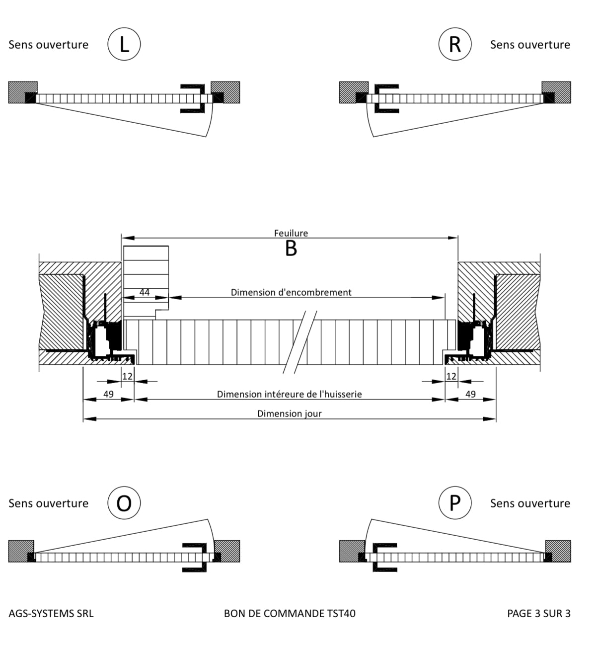 Bloc Porte invisible Huisserie aluminium (Porte à âme pleine hauteur 204 cm)