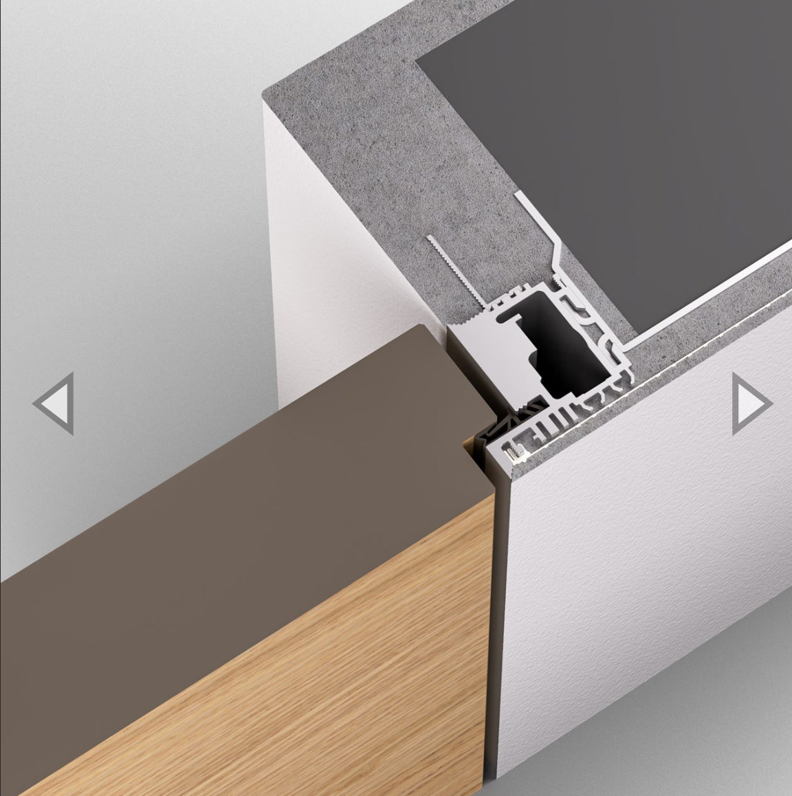 Bloc Porte invisible Huisserie aluminium (Porte à âme pleine hauteur 204 cm)