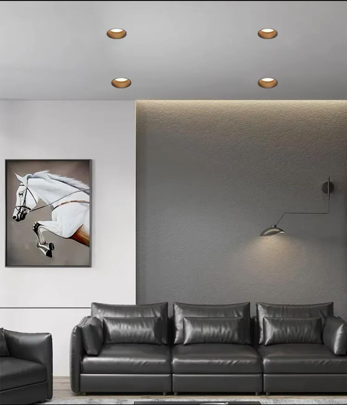 Salon moderne avec spot Spot LED Encastrable Invisible noir – Moderne & Discret