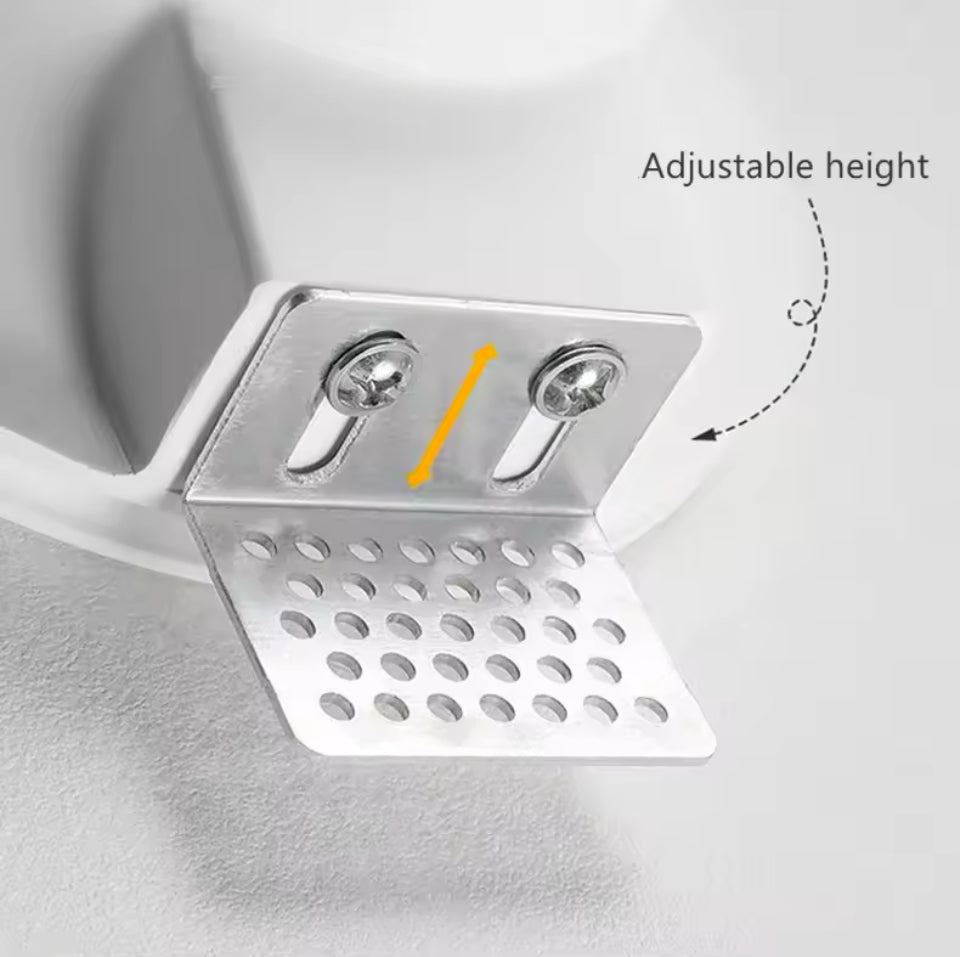 Vue du système d'attache d'un spot invisible encastrable carré de dimensions 120mm