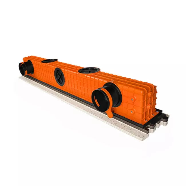 Pose d’une grille LINEO PRO PUZZLE 105 cm sans cadre, encastrée dans plafond avec rendu invisible 2