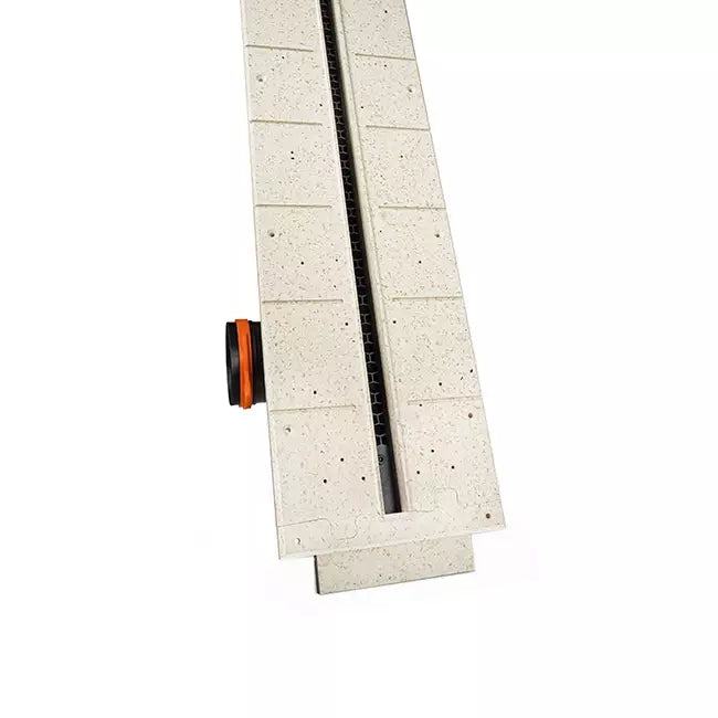 Pose d’une grille LINEO PRO PUZZLE 105 cm sans cadre, encastrée dans plafond avec rendu invisible 3
