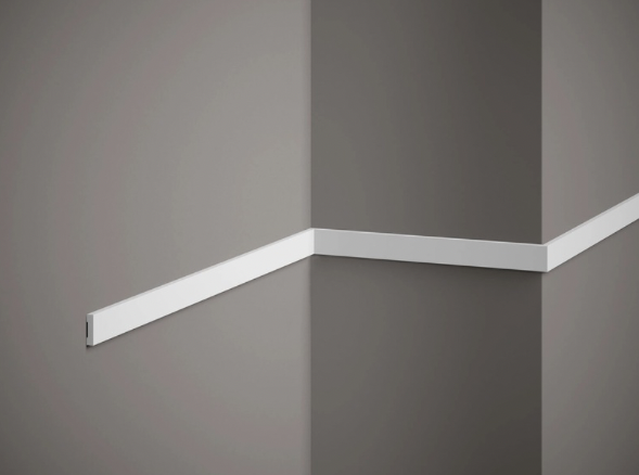 Vue d'une moulure murale MD012 installée sur un mur