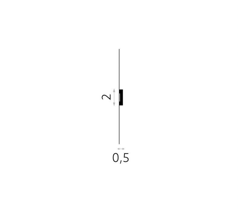 Schéma de dimensions de la moulure murale MD012