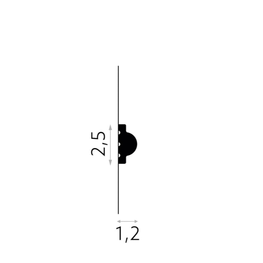 Schéma de dimensions de la moulure murale MD413