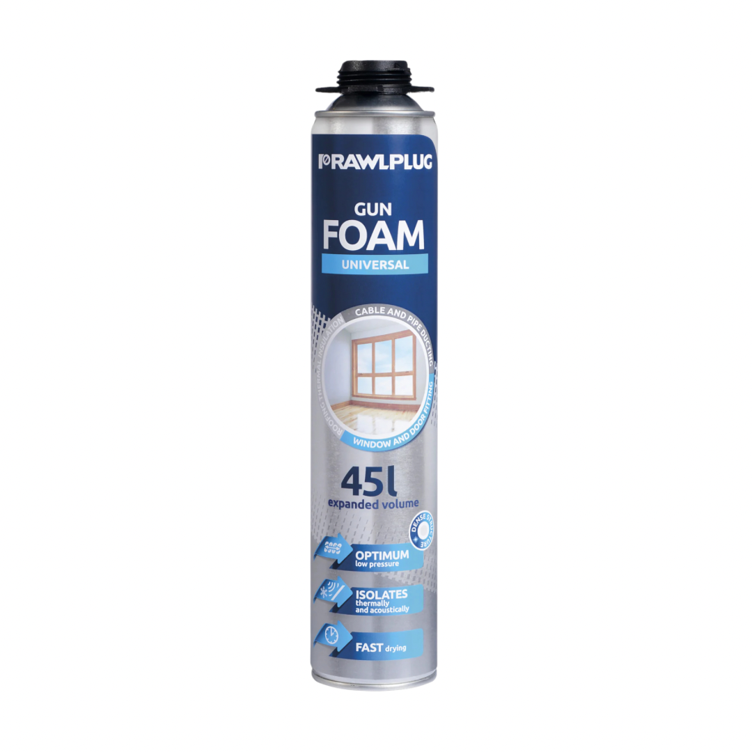 Mousse expansive polyuréthane 750 ml R‑RPP‑45 en bombe, idéale pour isolation et fixation murale