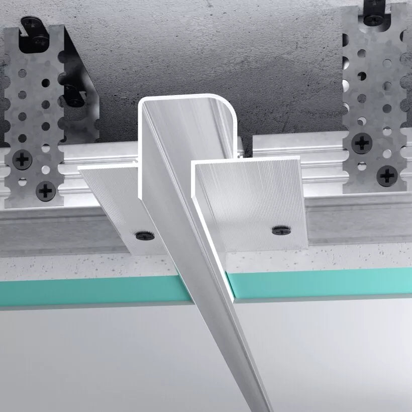 Profilé LED encastré arrondi P12 pour plafond ou mur, aluminium de haute qualité, idéal pour éclairage linéaire design.