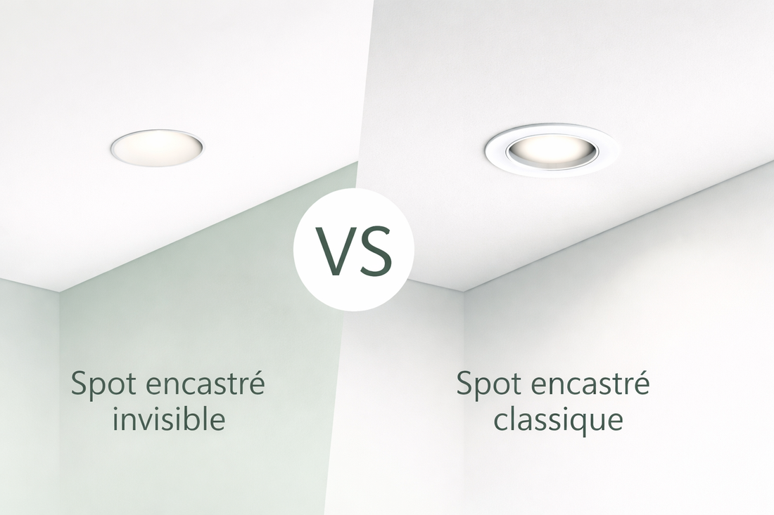 Spot encastré invisible ou spot classique : lequel choisir pour un plafond parfait ?