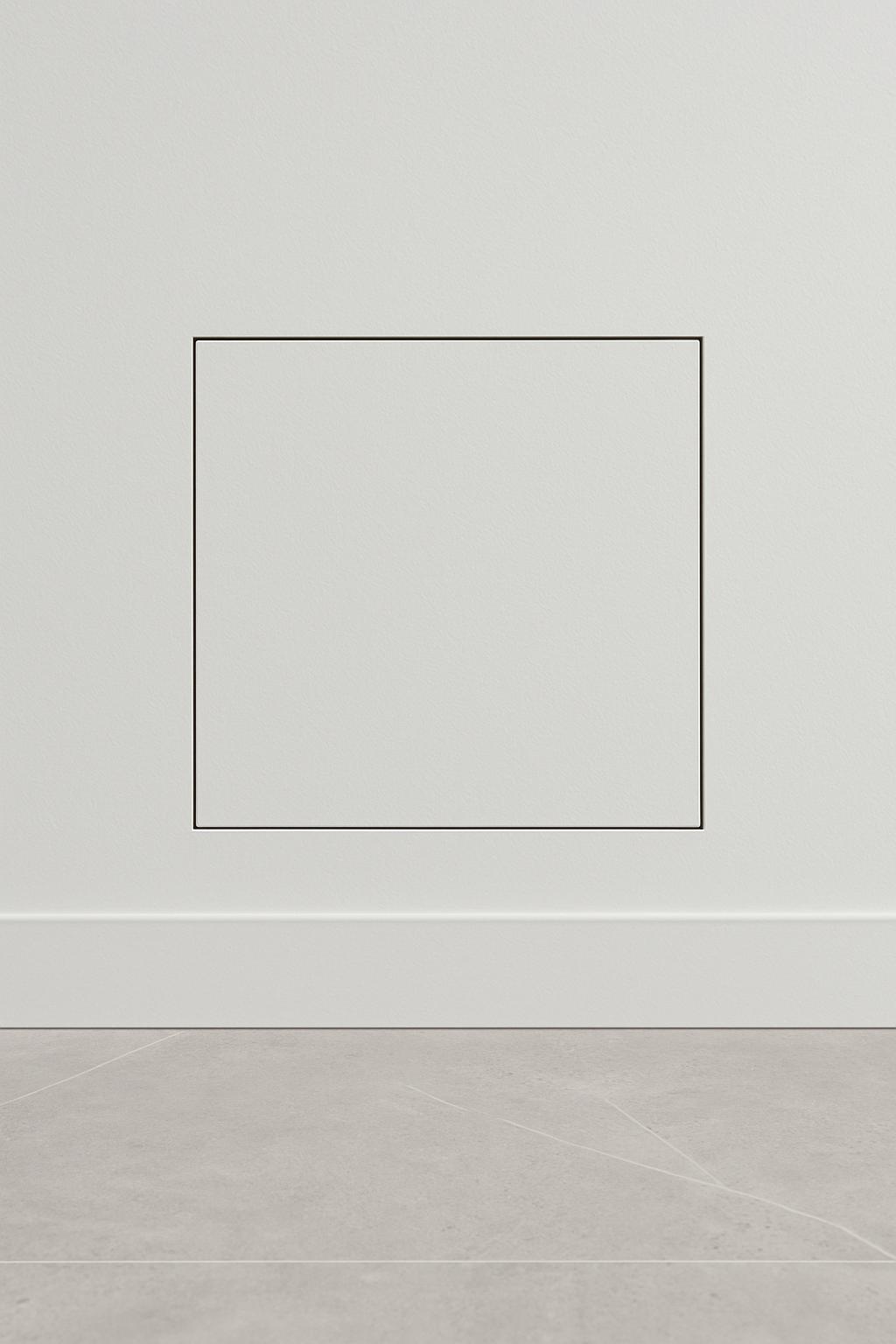 Collection de trappes de visite murales blanches discrètes, solutions pratiques pour accès technique et finition élégante des intérieurs.