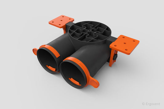 Boîte plenum ERGOVENT AERO-PRO SLIM BOX 2×75 – raccordement diffuseur ventilation