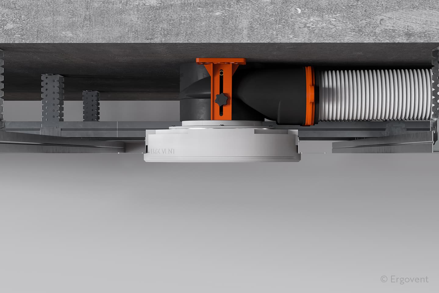 Boîte plenum ERGOVENT AERO-PRO SLIM BOX 2×75 – raccordement diffuseur ventilation