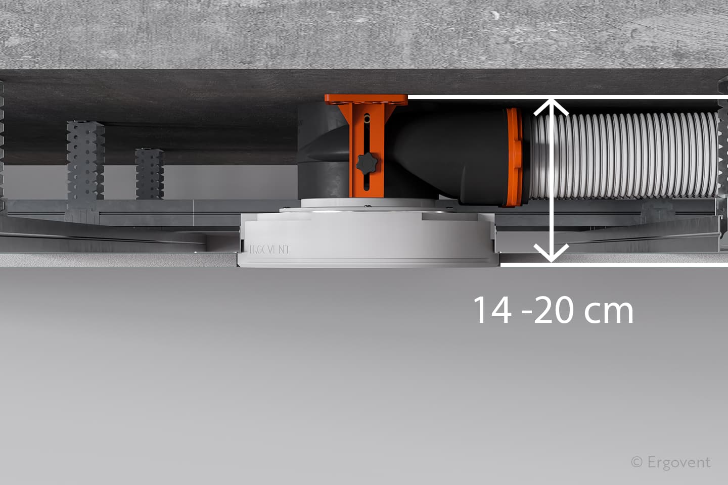 Boîte plenum ERGOVENT AERO-PRO SLIM BOX 2×75 – raccordement diffuseur ventilation