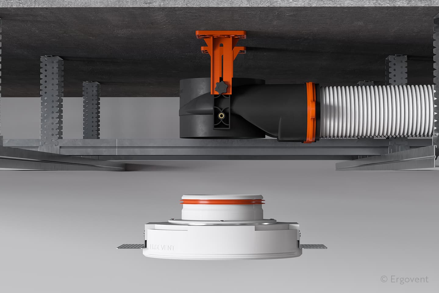 Boîte plenum ERGOVENT AERO-PRO SLIM BOX 2×75 – raccordement diffuseur ventilation