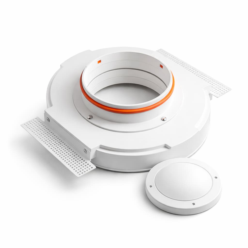 Arrière de bouche de ventilation invisible avec raccord circulaire Ø125 pour gaine VMC