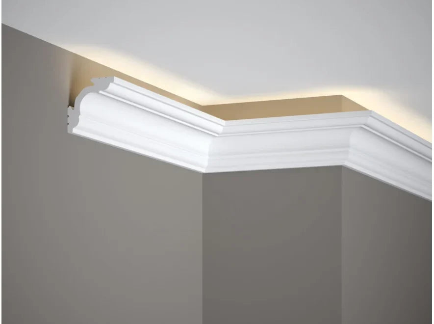 Corniche LED MD106 Mardom Decor avec éclairage indirect au plafond