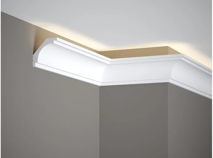 Corniche LED MD145 Mardom Decor avec éclairage indirect au plafond