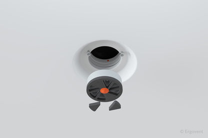 vue eclatee diffuseur ventilation rond ergovent rondo coanda composants internes systeme air