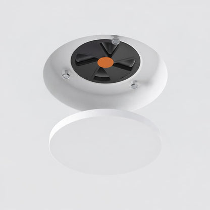 Vue interne bouche ventilation invisible Ø125 avec système de réglage du débit d’air intégré