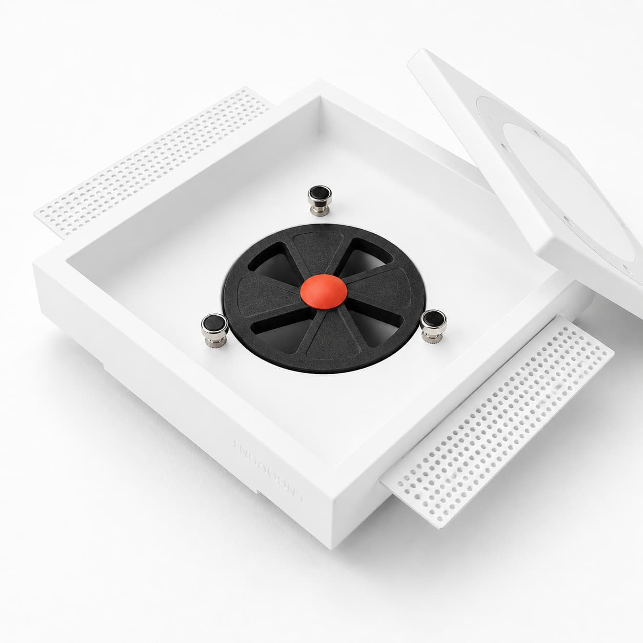 Bouche ventilation design carrée KVADRO avec capot amovible pour entretien