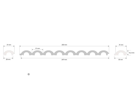 Finition Droite WP001R Duna 270 cm - Panneau 3D
