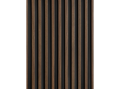 Panneau mural 3D Stretto L0104 - Chêne foncé - 270 x 12 x 1,2 cm