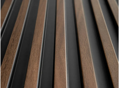 Panneau mural 3D Stretto L0104 - Chêne foncé - 270 x 12 x 1,2 cm
