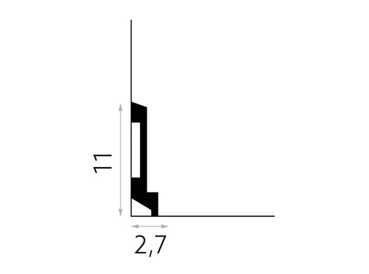Plinthe Décorative MD025 - 200 x 11 x 2,7 cm