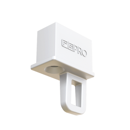 Embout blanc avec crochet F2.CR514PHW en plastique pour mini-rail invisible FS Pro