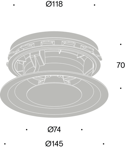 Bouche de Ventilation Affleurante Pradovent Trim Ø125mm