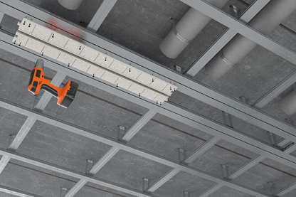 Installation du diffuseur climatisation LINEO-PRO CONDI 125 sur ossature de plafond