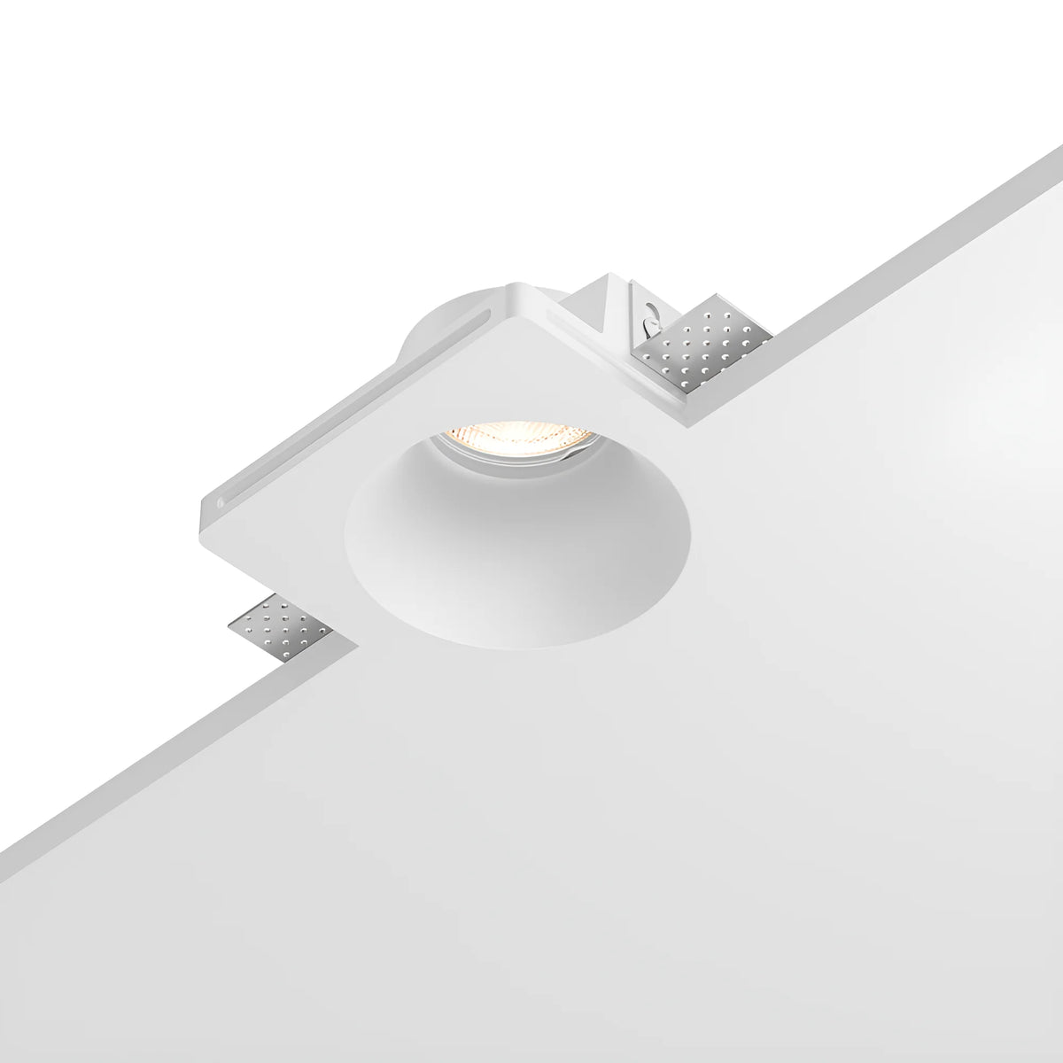 Intégration du spot invisible carré dans un plafond en plaques de plâtre