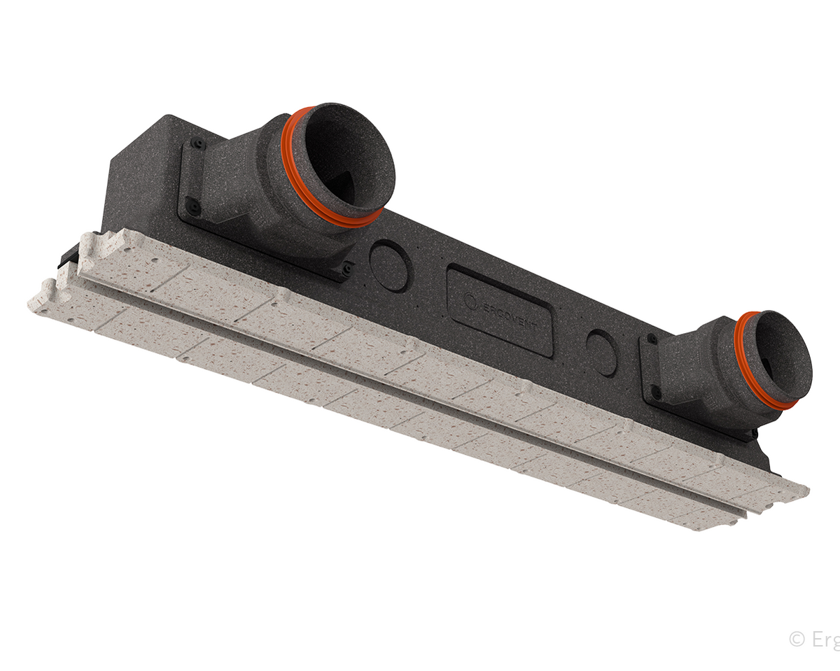 Diffuseur linéaire LINEO-PRO CONDI 125 avec raccordements Ø125 mm