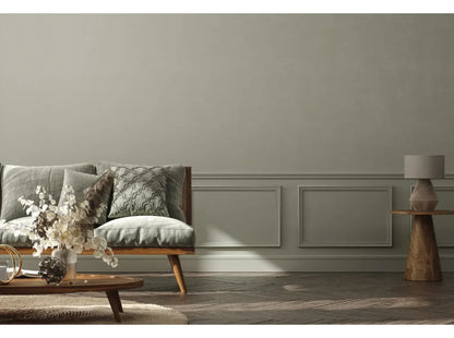 Salon contemporain avec panneaux muraux décoratifs et plinthe blanche MD356 pour une finition intérieure élégante et lumineuse.