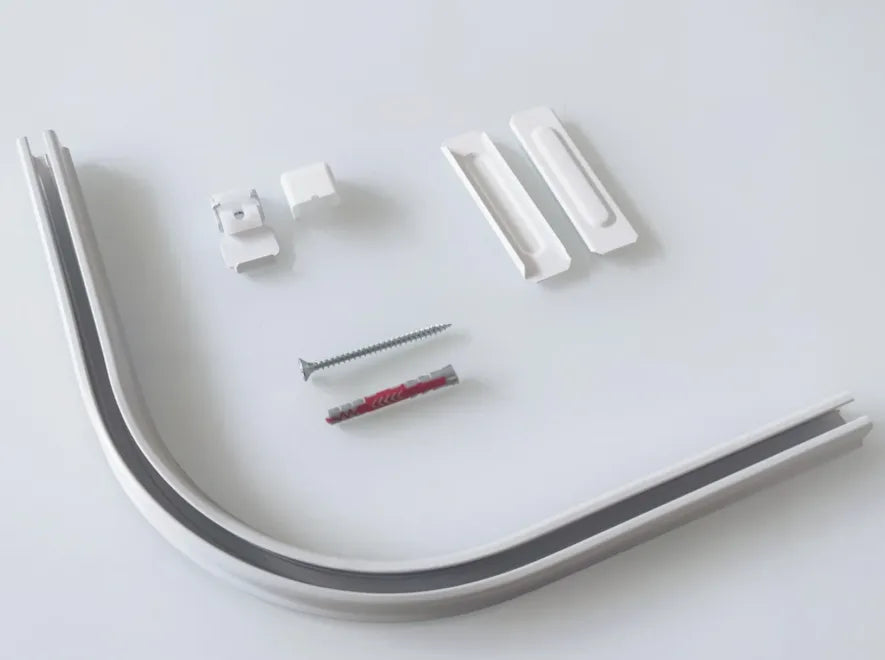 Rail rideaux plafond courbé 90° kit complet 