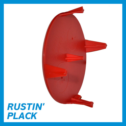 Insert rouge Rustin’Plack Ø67 à 70 mm vu de profil avec ses quatre ergots