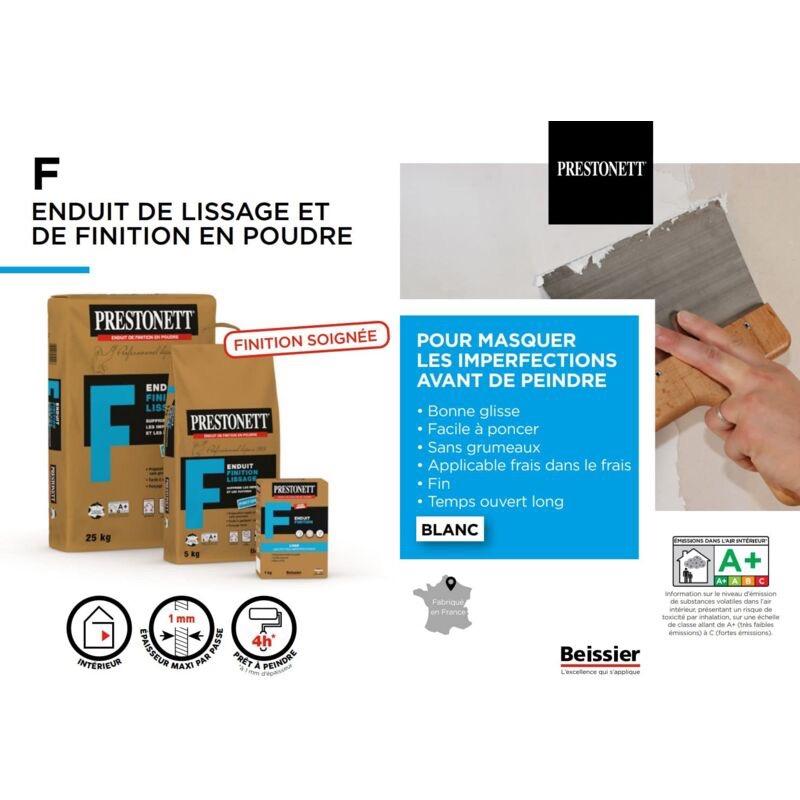Enduit de finition Prestonett F en poudre pour lisser les murs et masquer les imperfections avant peinture