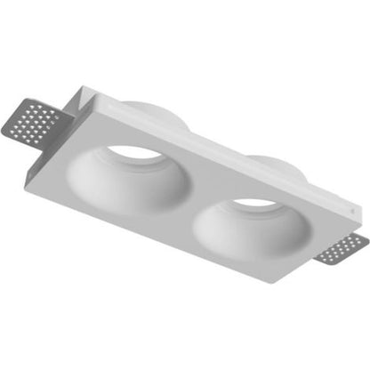 Spot invisible double encastré en plâtre – 190 × 100 mm – 2 GU10