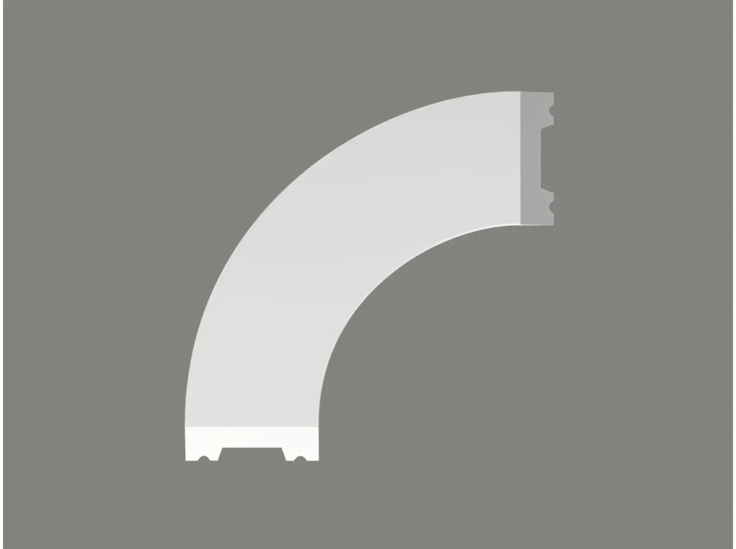 Angle mouluré décoratif MDD011-10 blanc, pour raccords muraux arrondis – dimensions 10 x 10 x 4 cm, compatible avec moulure MD011