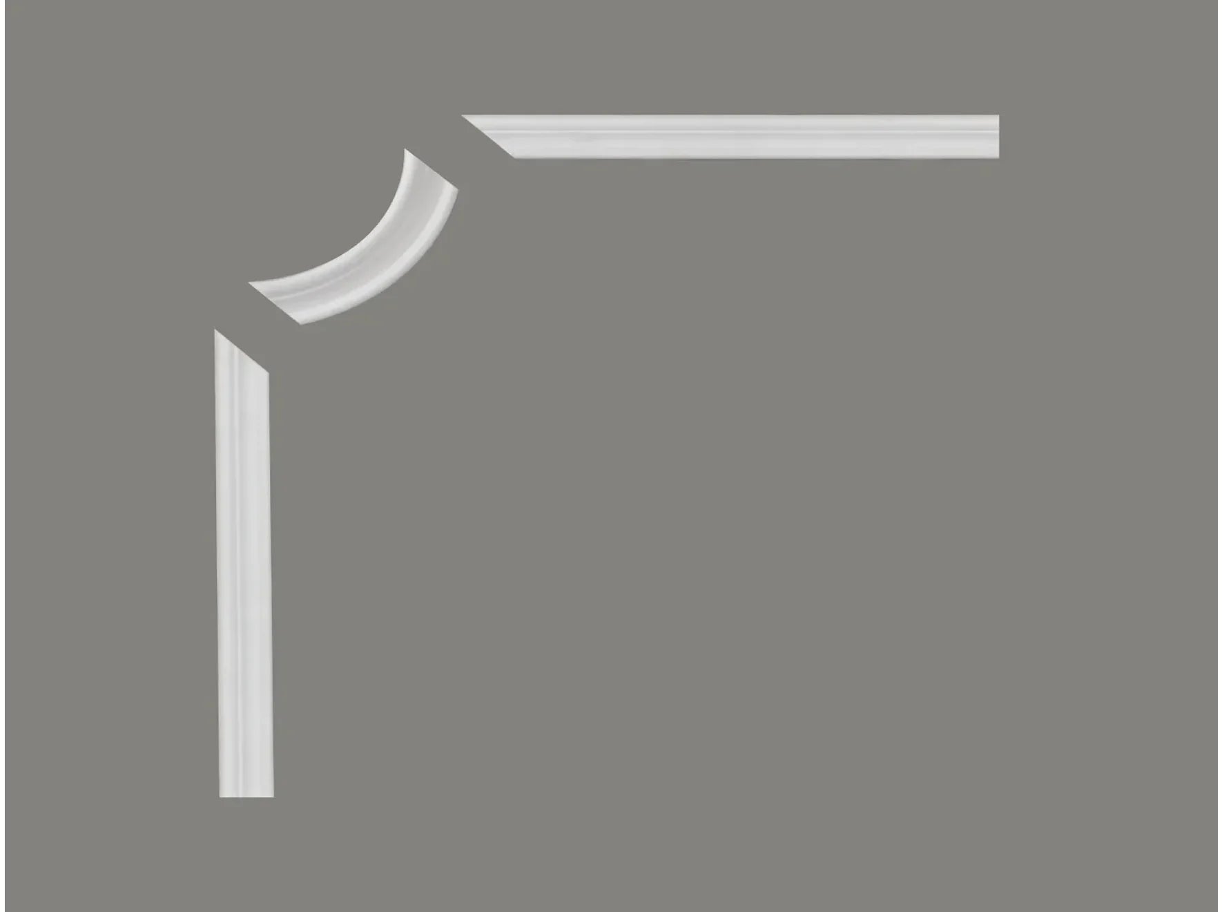 Angle mouluré décoratif MDD318-10 de couleur blanche, compatible avec moulure MD318 – dimensions 13,2 x 13,2 x 1,5 cm