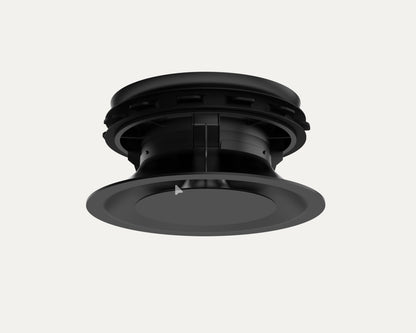 Bouche VMC encastrable design affleurante Ø125 noir Pradovent Trim pour ventilation intérieure moderne et grille d’aération murale invisible