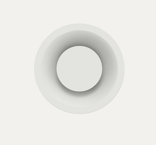 Vue de face de la bouche de ventilation design pradovent trim