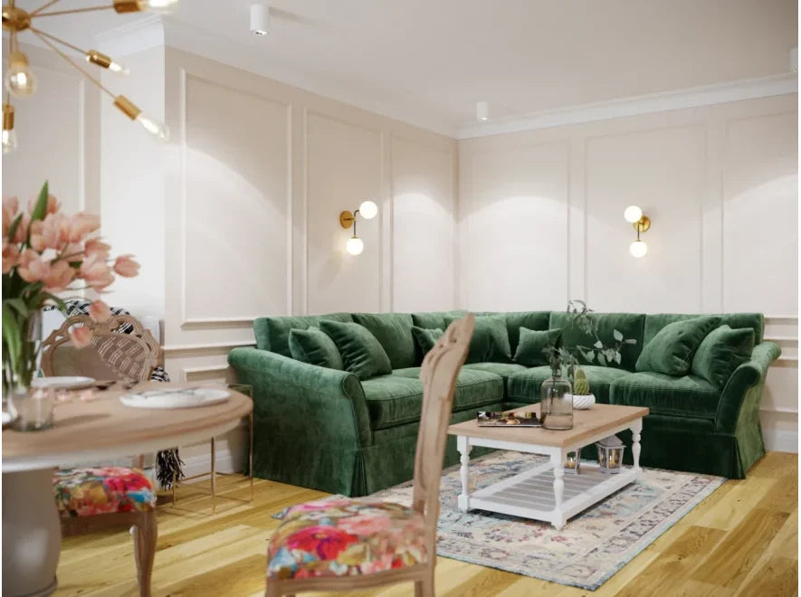 Corniche décorative MD105 dans un salon classique