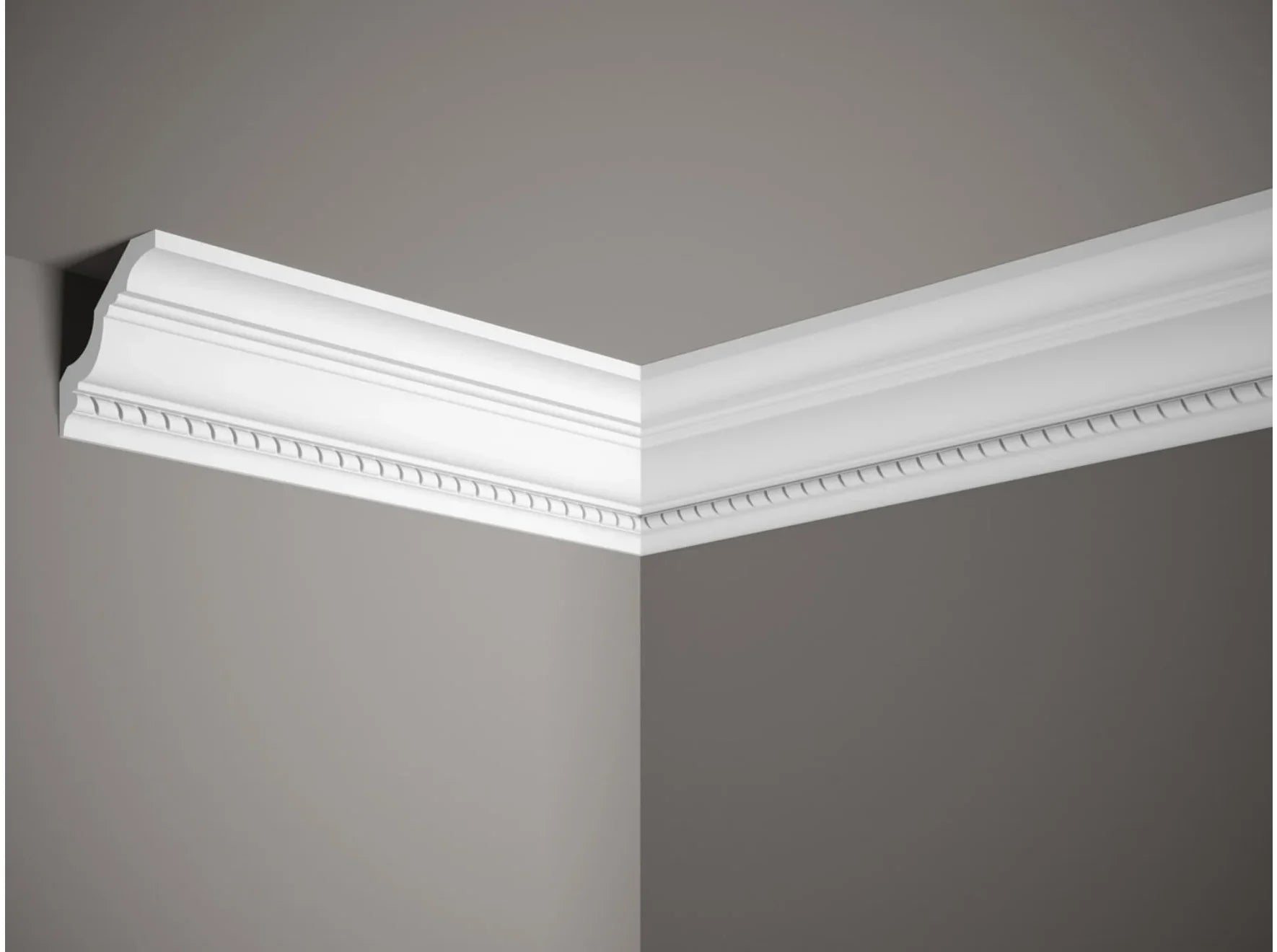 Corniche de plafond MDA106 en plâtre avec ornement feuille d’acanthe, moulure décorative pour plafond intérieur style classique
