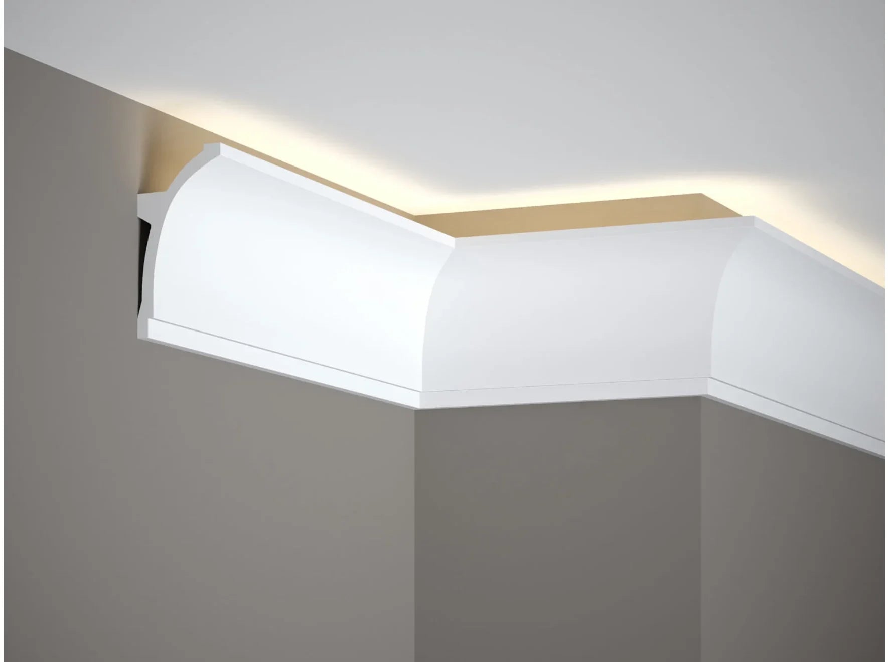 Corniche de plafond MDB100 avec éclairage LED indirect – moulure décorative moderne 200 x 10 x 5 cm