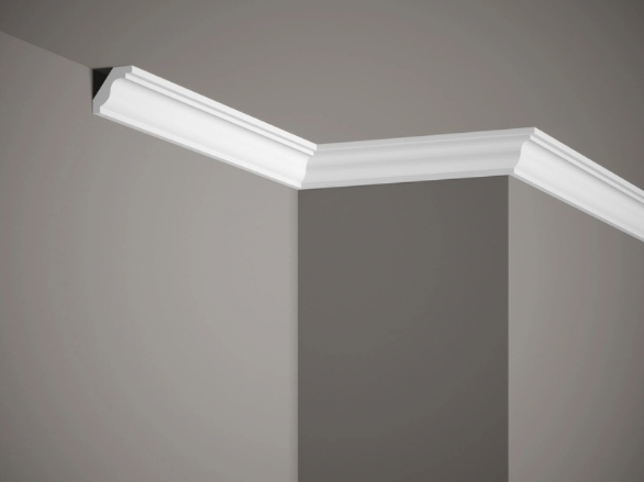 Corniche plafond MDB135 de 200 cm, ultra discrète, hauteur 2,8 cm, profondeur 3,5 cm, design épuré pour finition plafond moderne