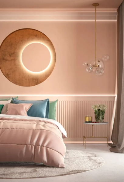 Corniche plafond QL019 200 cm installée et peinte, finition discrète en PolyForce, hauteur 8 cm, profondeur 2,5 cm, style contemporain