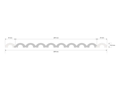 Dimensions et profil technique du panneau mural 3D Duna WP001 destiné à la décoration intérieure
